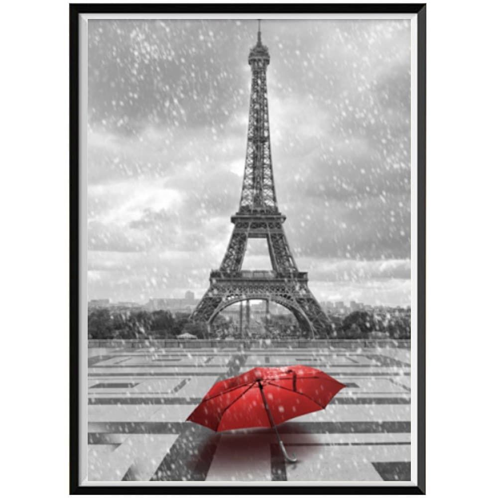 Detail Eiffel Tower Red Umbrella Painting Nomer 5
