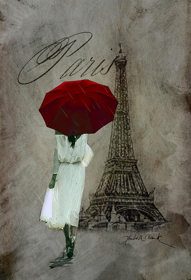 Detail Eiffel Tower Red Umbrella Painting Nomer 40