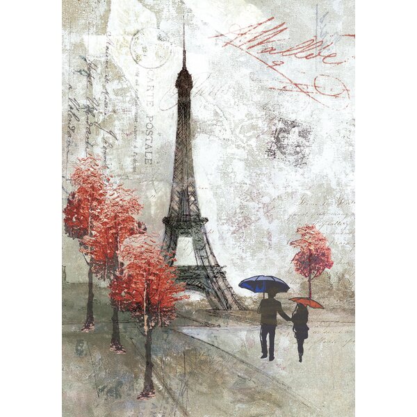 Detail Eiffel Tower Red Umbrella Painting Nomer 41