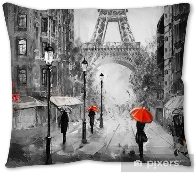 Detail Eiffel Tower Red Umbrella Painting Nomer 43