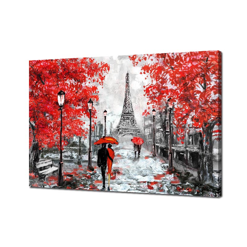 Detail Eiffel Tower Red Umbrella Painting Nomer 46