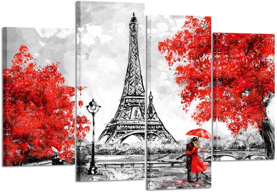 Detail Eiffel Tower Red Umbrella Painting Nomer 54