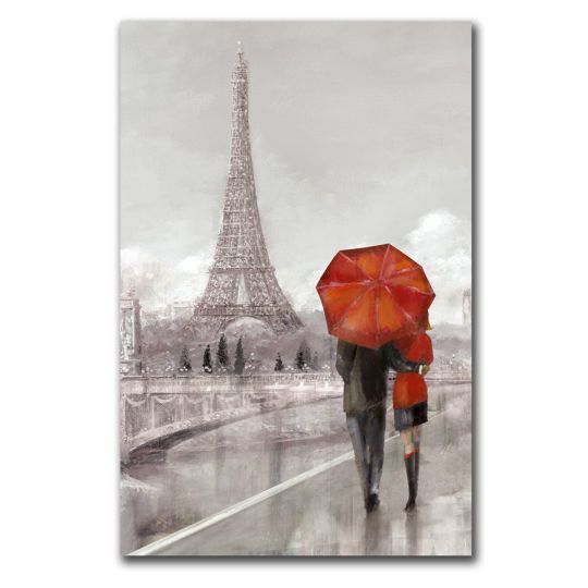 Detail Eiffel Tower Red Umbrella Painting Nomer 9
