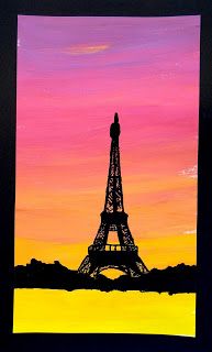 Eiffel Tower Silhouette Painting - KibrisPDR