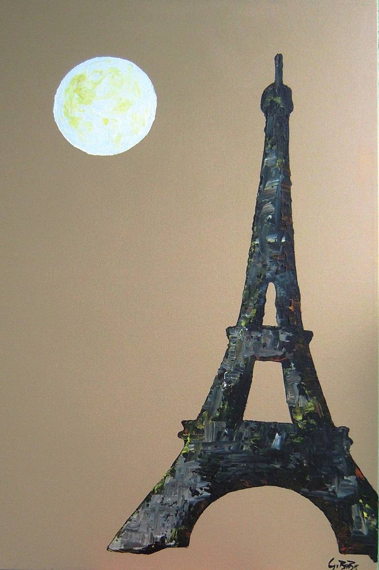 Detail Eiffel Tower Silhouette Painting Nomer 34