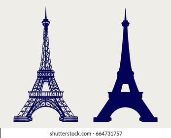 Detail Eiffel Tower Silhouette Painting Nomer 44