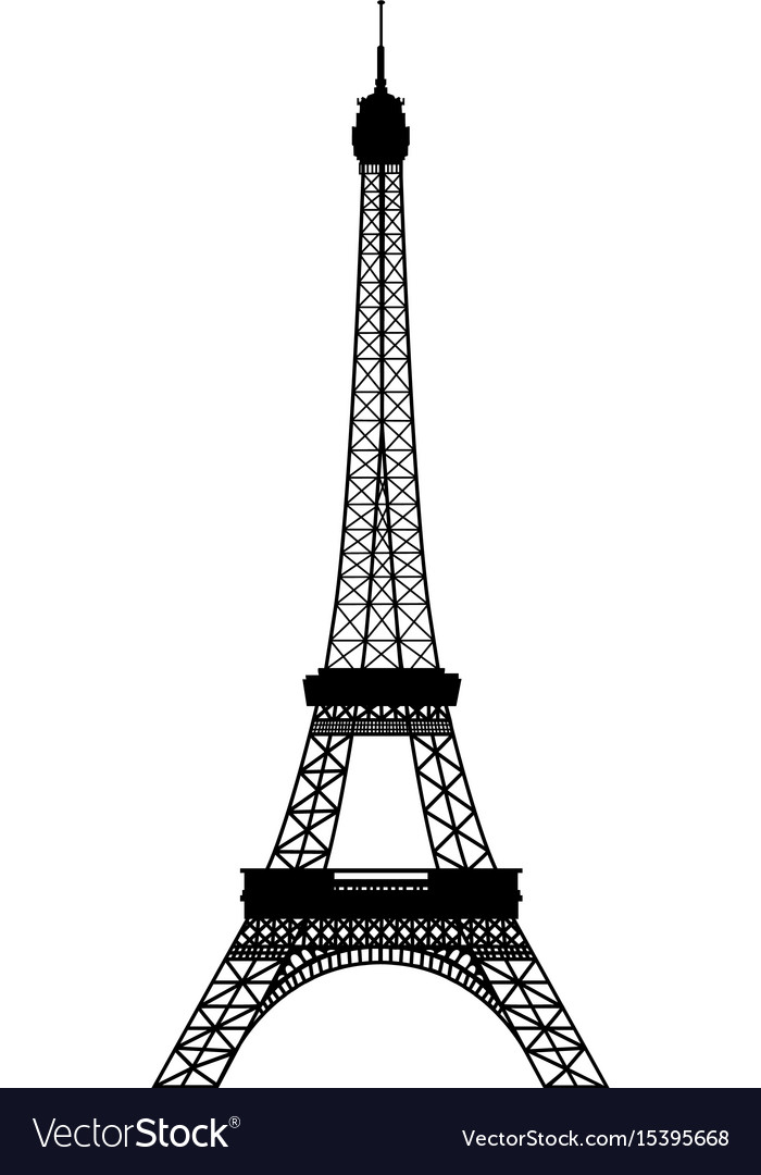 Detail Eiffel Tower Silhouette Vector Nomer 3