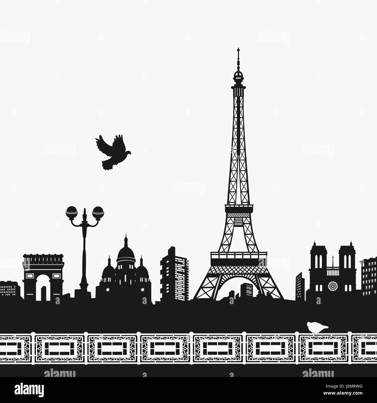 Detail Eiffel Tower Silhouette Vector Nomer 31