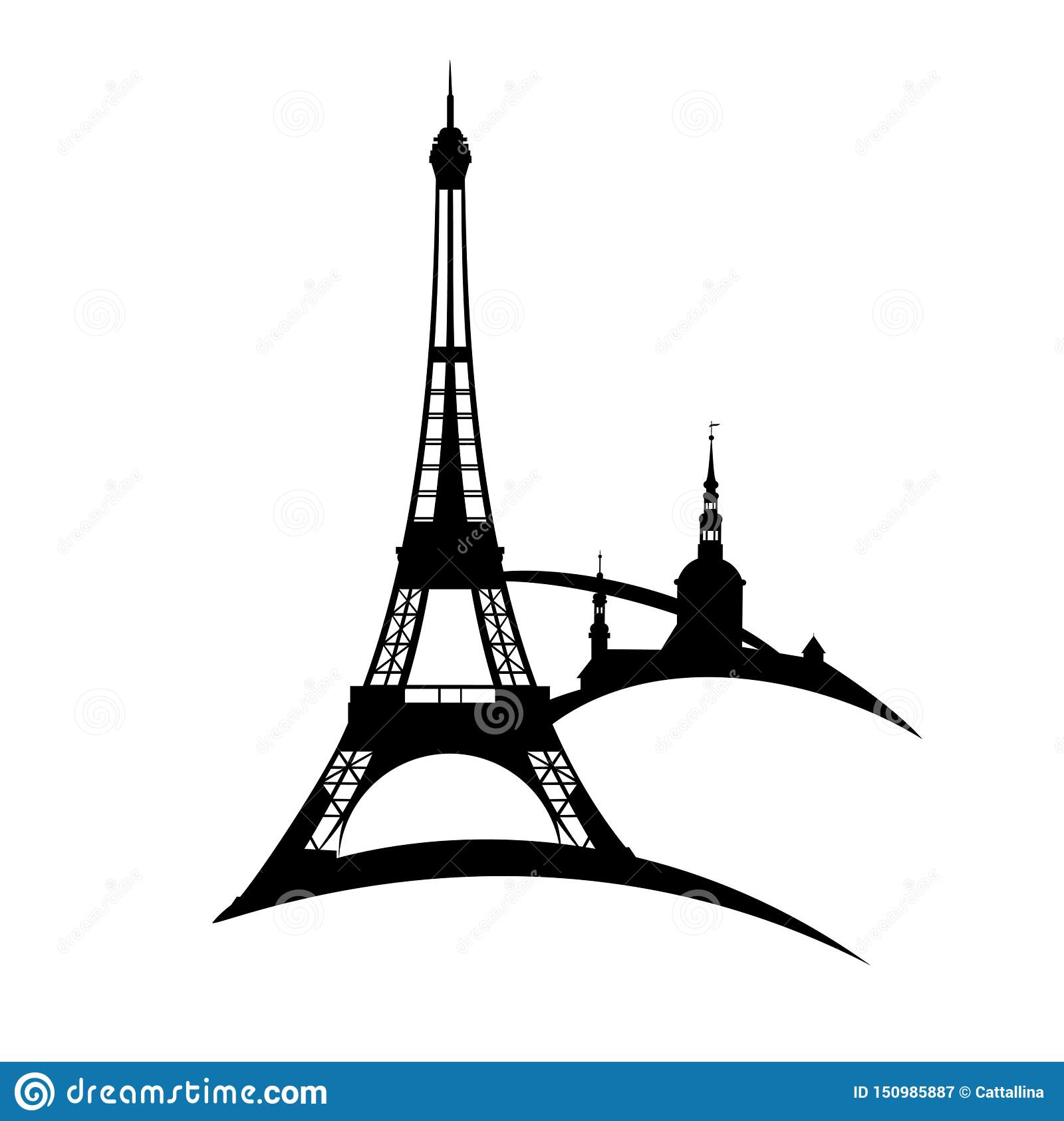 Detail Eiffel Tower Silhouette Vector Nomer 53