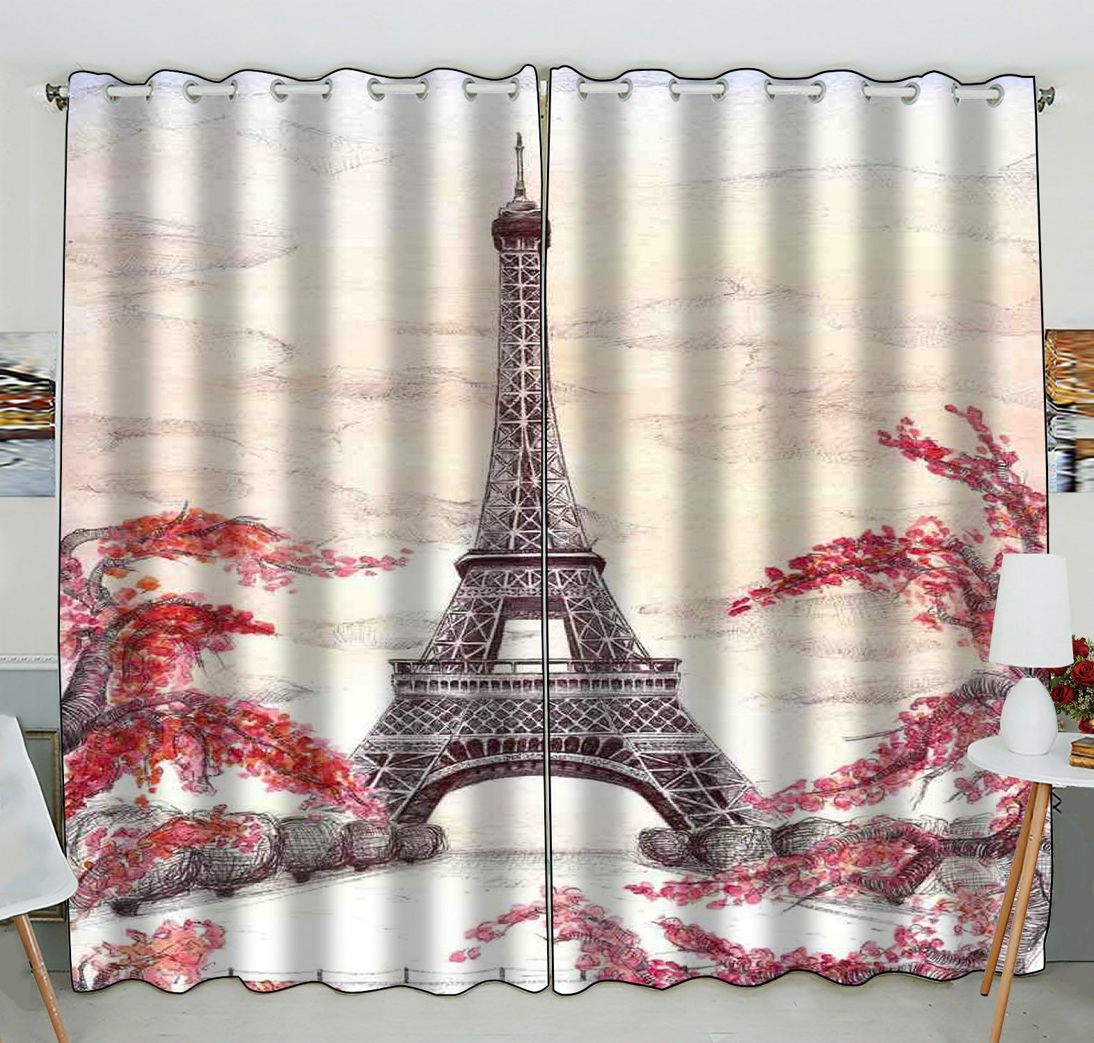 Detail Eiffel Tower Window Curtains Nomer 7