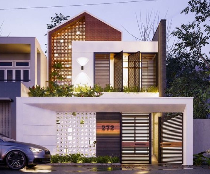 Detail Eksterior Rumah Minimalis 2 Lantai Nomer 16