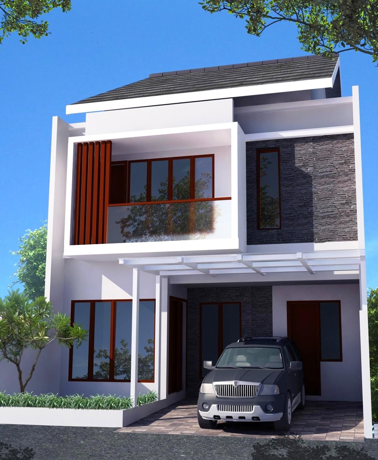 Detail Eksterior Rumah Minimalis 2 Lantai Nomer 20