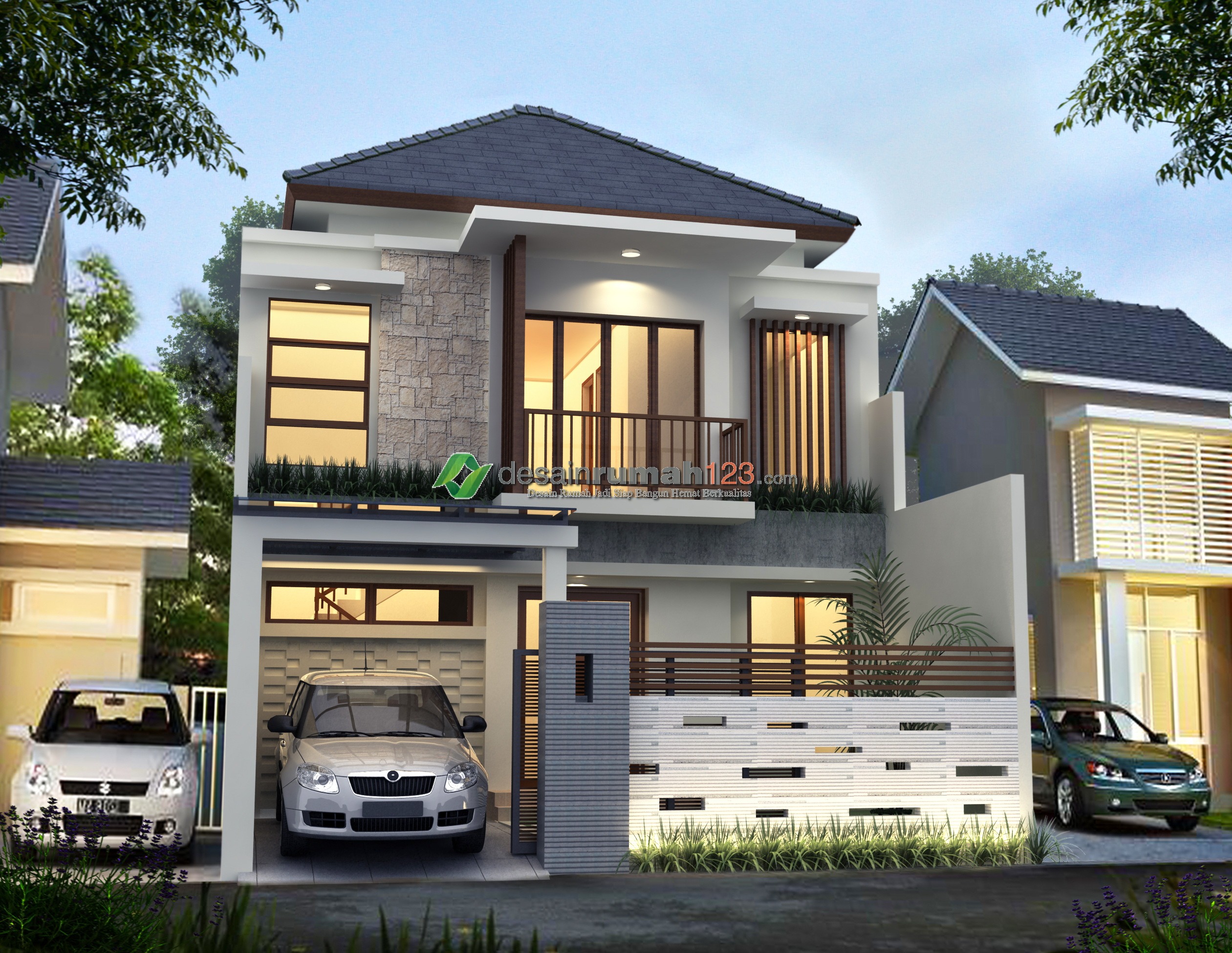 Detail Eksterior Rumah Minimalis 2 Lantai Nomer 7