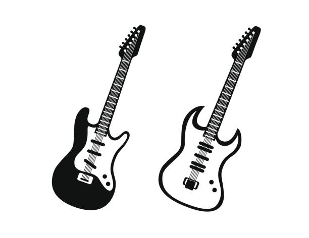Detail Electric Guitar Clipart Black And White Nomer 27