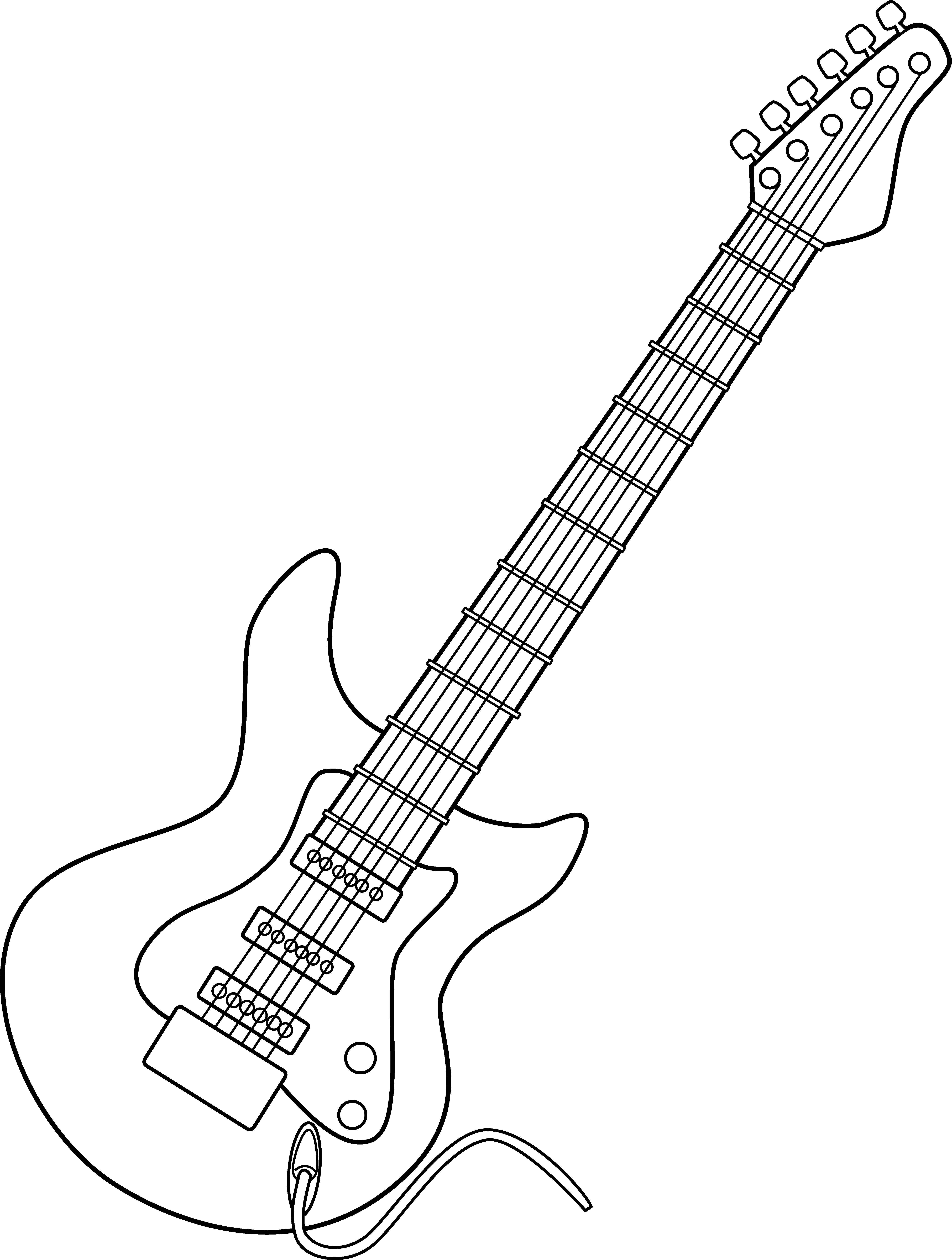 Detail Electric Guitar Clipart Black And White Nomer 32