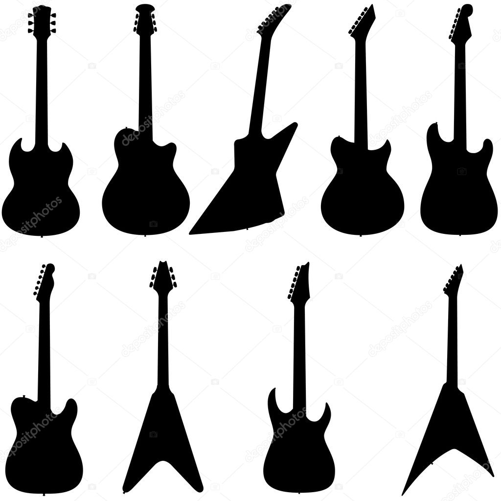 Detail Electric Guitar Silhouettes Nomer 25