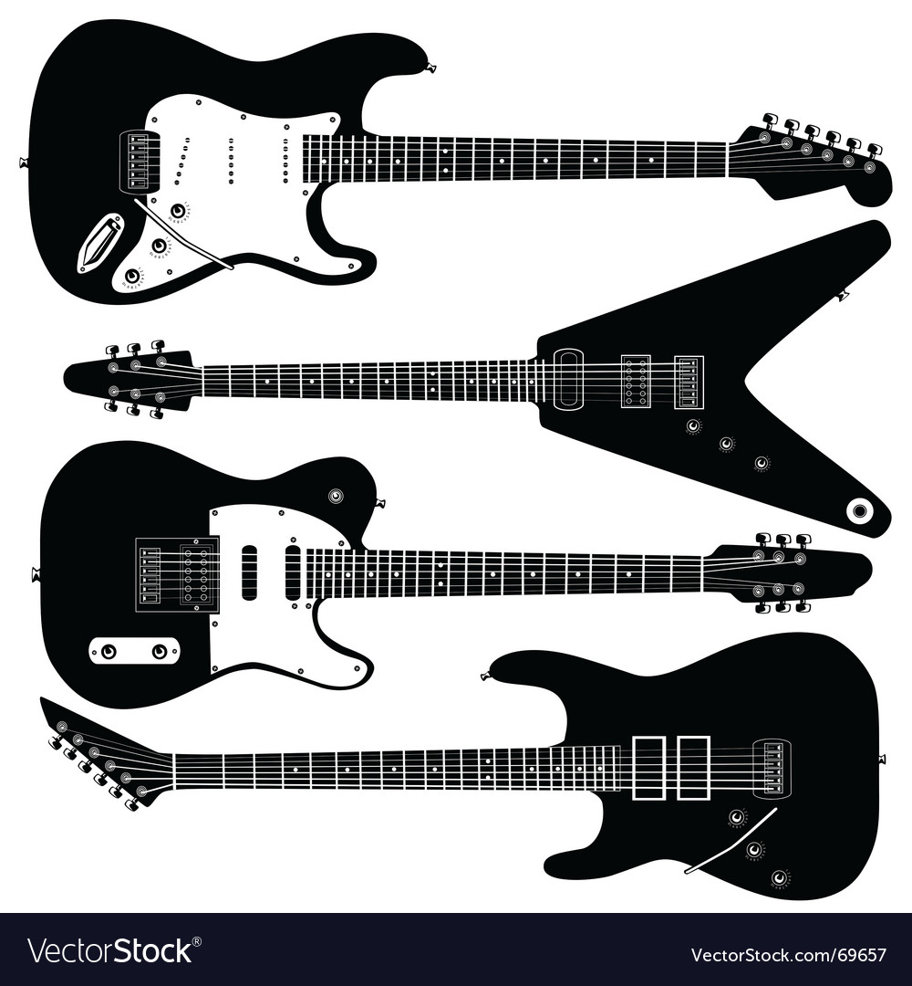 Detail Electric Guitar Silhouettes Nomer 29
