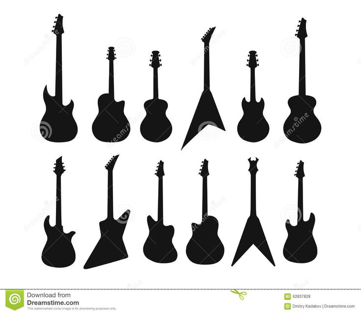 Detail Electric Guitar Silhouettes Nomer 34