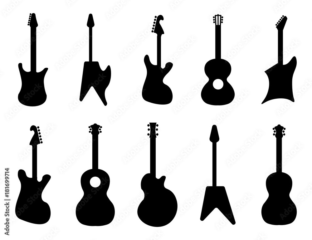 Detail Electric Guitar Silhouettes Nomer 38