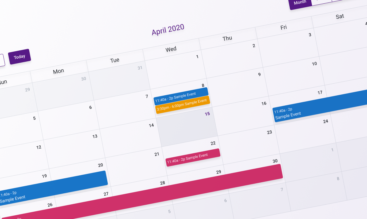 Outsystems Calendar Widget