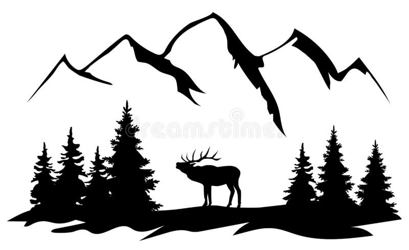 Detail Elk Silhouette Clip Art Nomer 11
