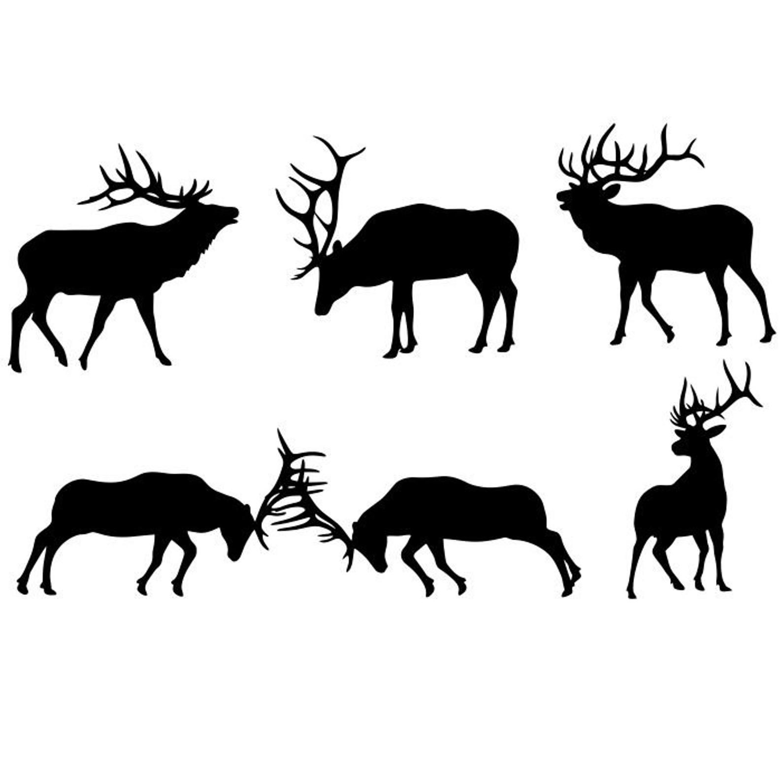 Detail Elk Silhouette Clip Art Nomer 30