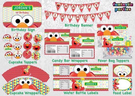 Detail Elmo Birthday Banner Printable Nomer 6