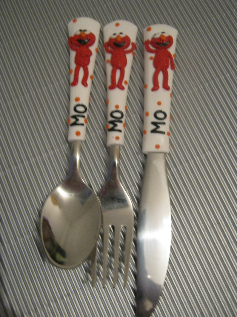 Detail Elmo Fork And Spoon Nomer 54