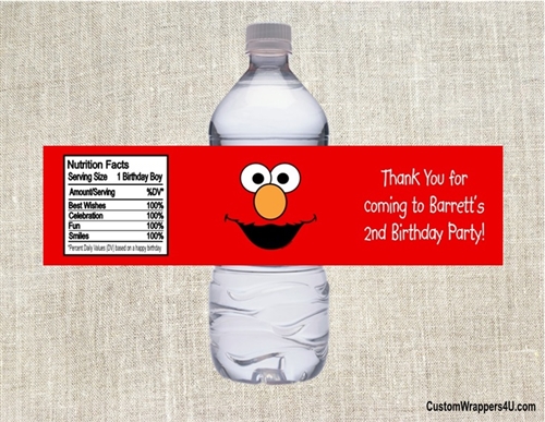 Elmo Water Bottle Labels - KibrisPDR