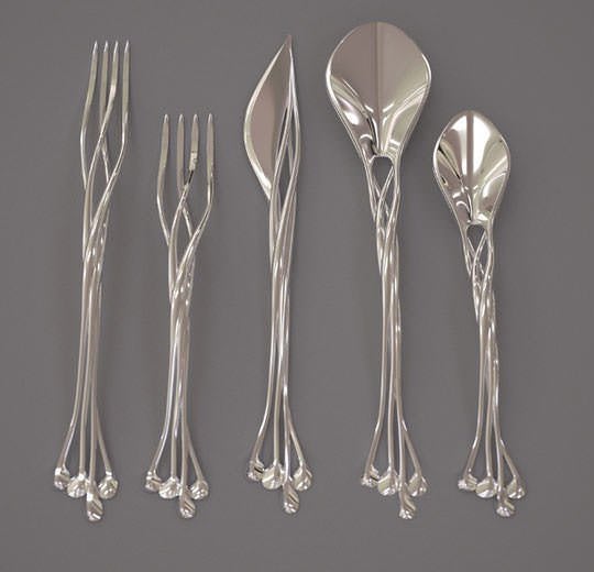 Elvish Fork Knife And Spoon Set - KibrisPDR