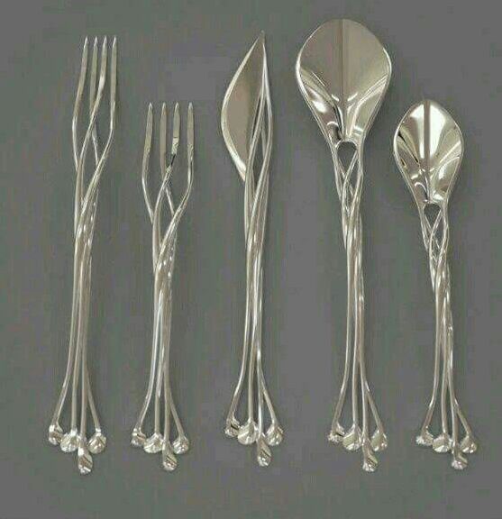 Detail Elvish Fork Knife And Spoon Set Nomer 2