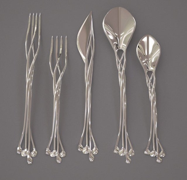 Detail Elvish Fork Knife And Spoon Set Nomer 5