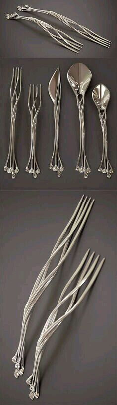 Detail Elvish Fork Knife And Spoon Set Nomer 43