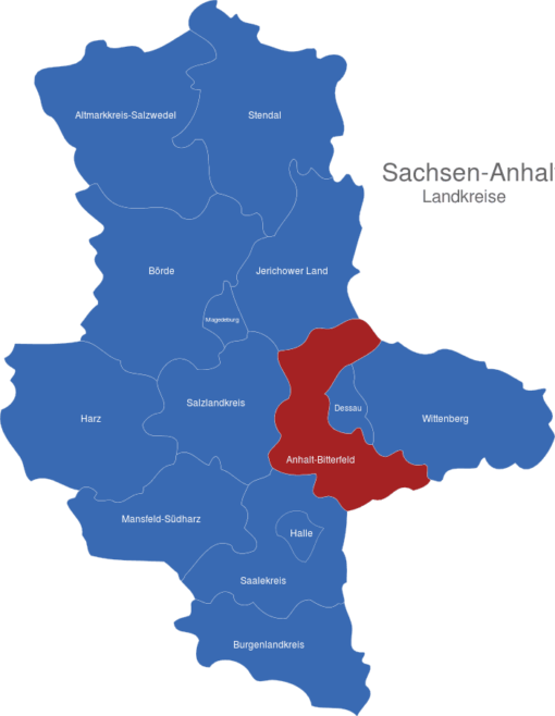 Landkarte Sachsen Anhalt - KibrisPDR