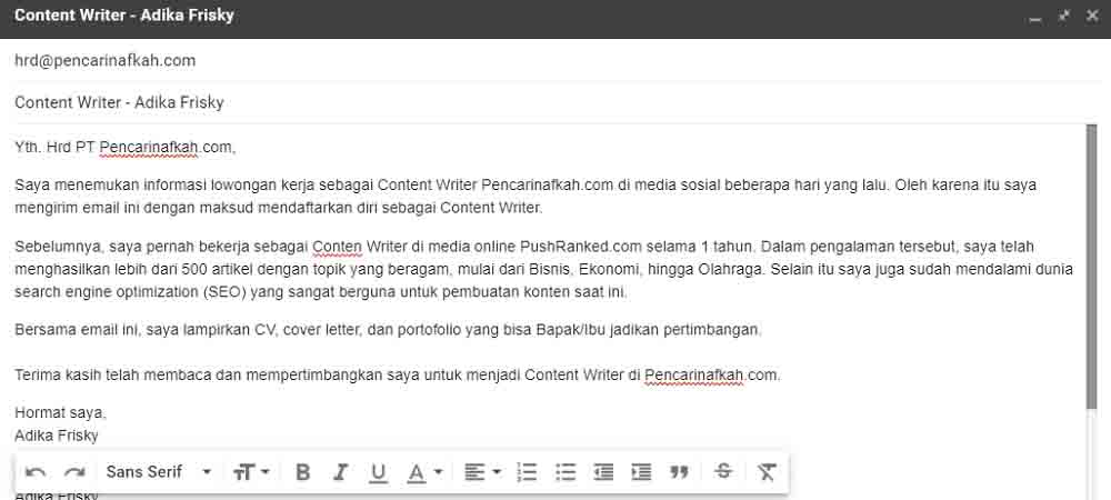 Detail Email Surat Lamaran Kerja Nomer 35