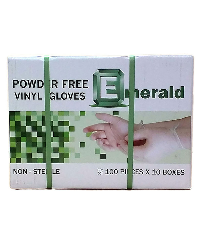 Detail Emerald Powder Free Vinyl Gloves Nomer 6