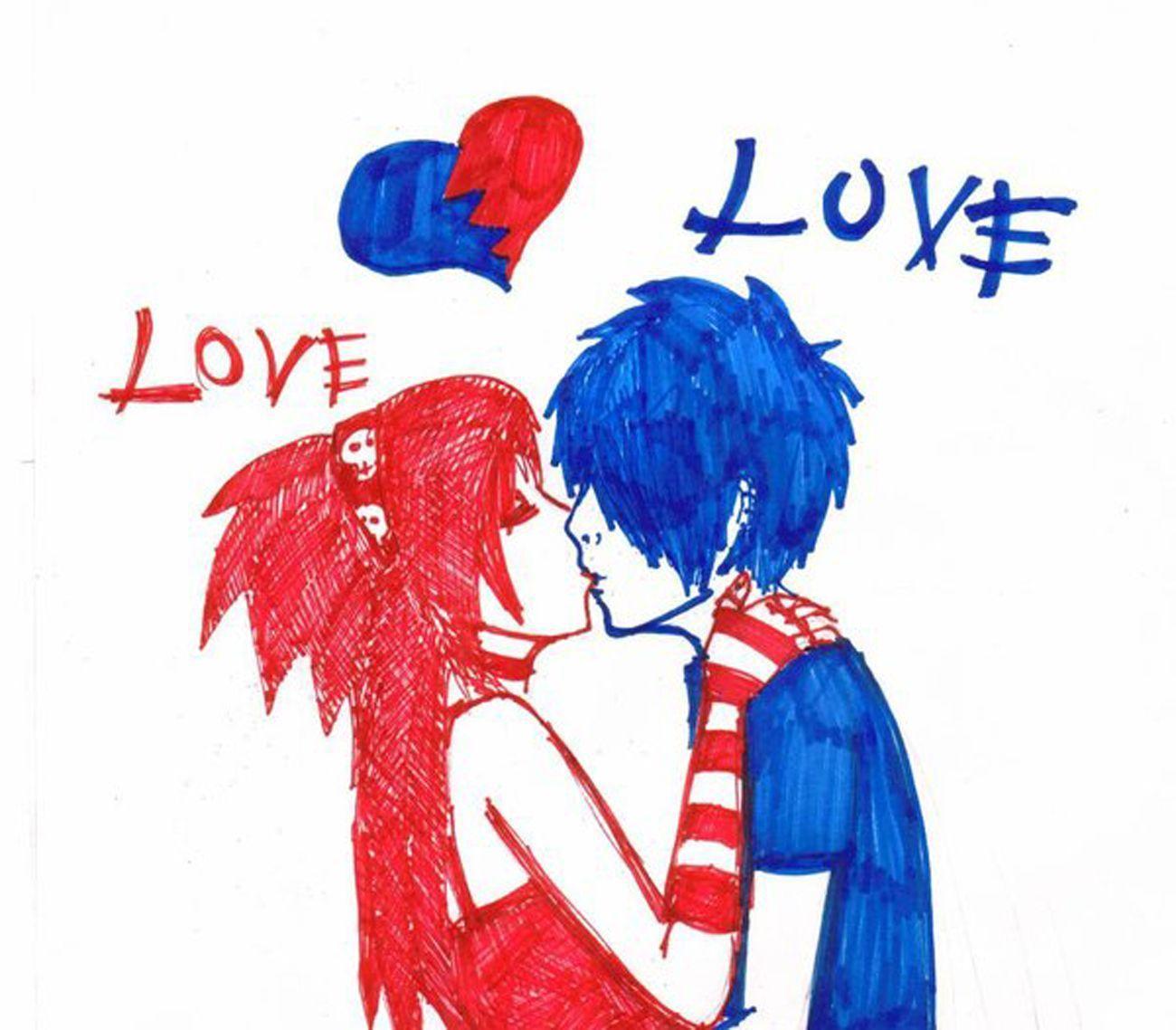 Detail Emo Love Kiss Wallpaper Nomer 14