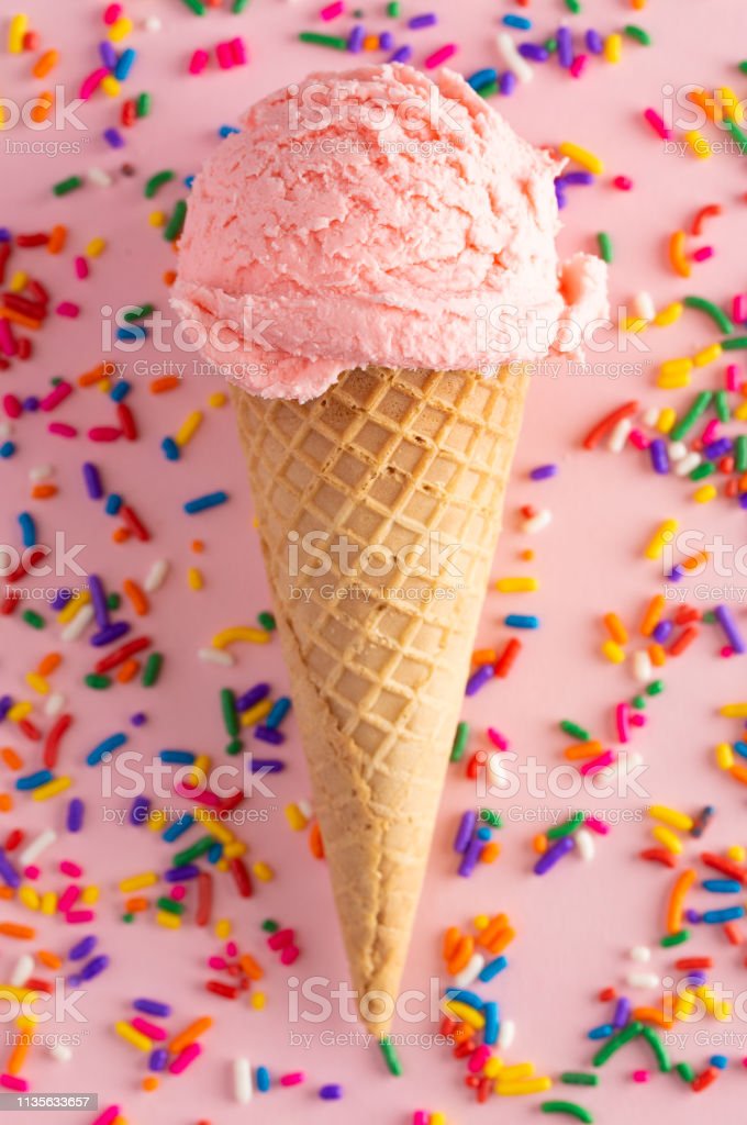 Detail Es Krim Strawberry Cone Nomer 10