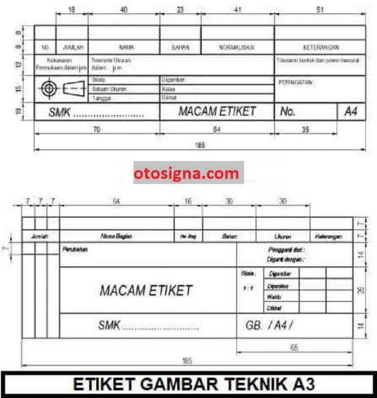 Detail Etiket Gambar Teknik Nomer 17