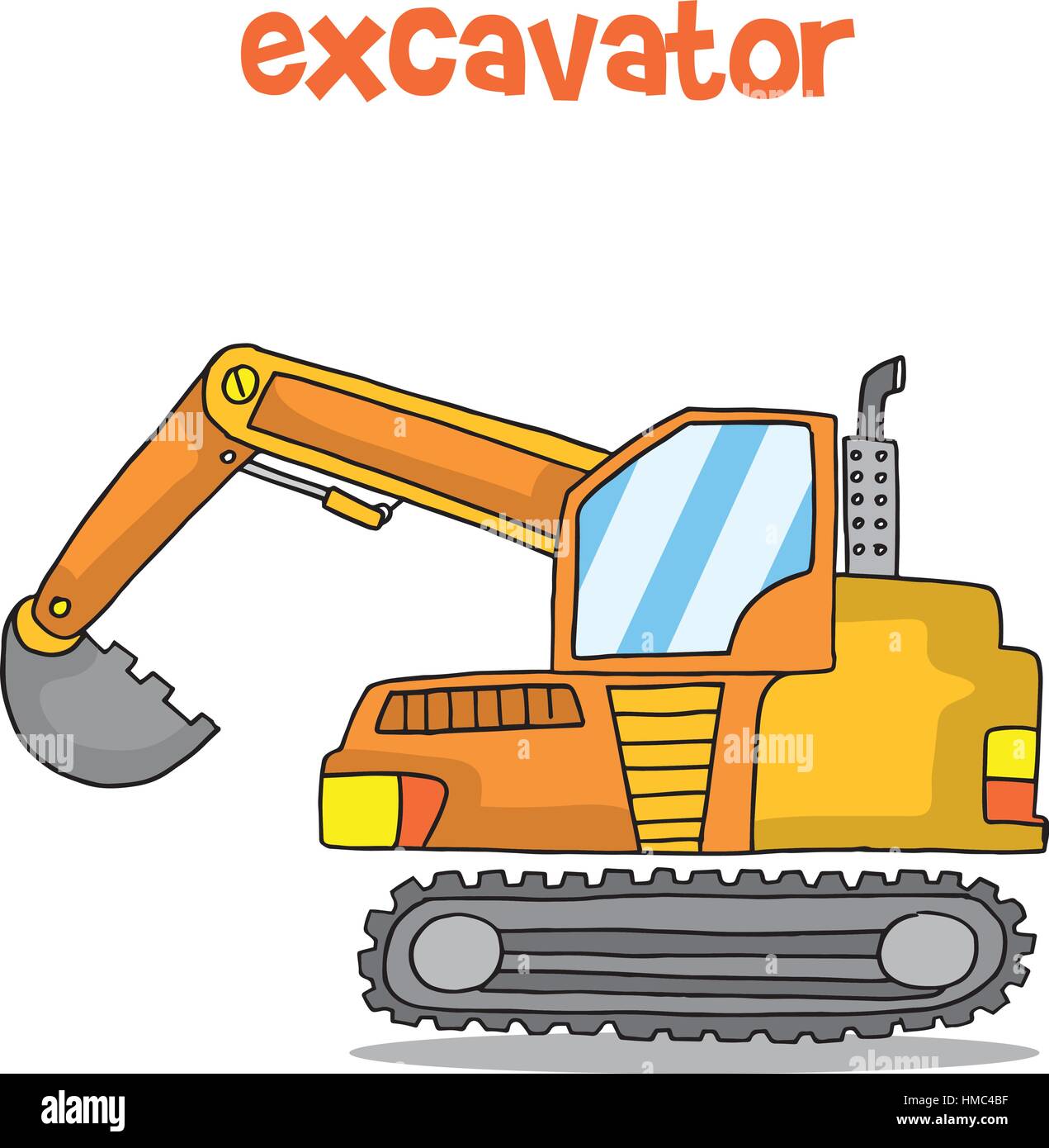 Detail Excavator Vector Art Nomer 25