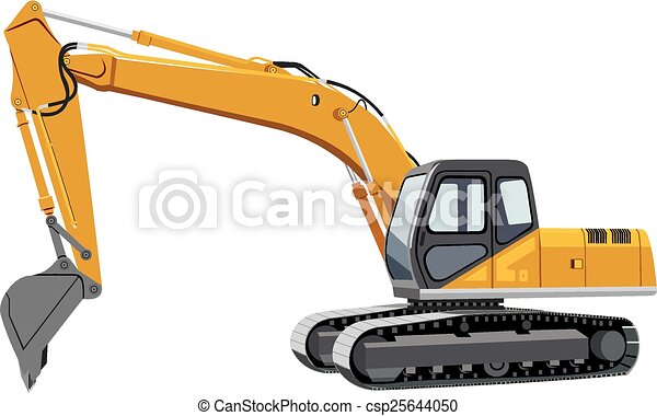 Detail Excavator Vector Art Nomer 27