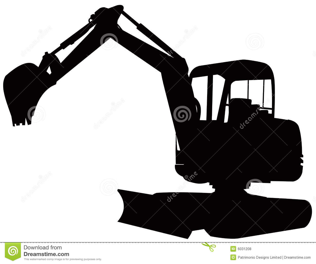 Detail Excavator Vector Art Nomer 33