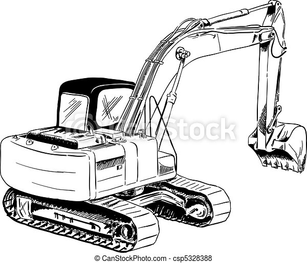 Detail Excavator Vector Art Nomer 57