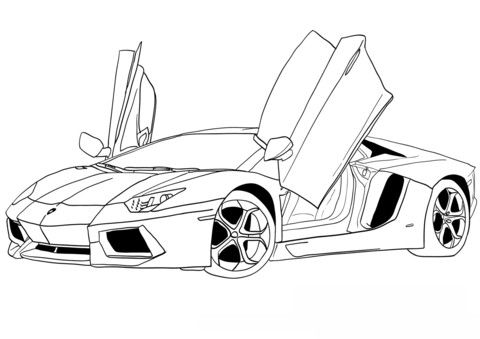 Ausmalbilder Lamborghini Aventador - KibrisPDR