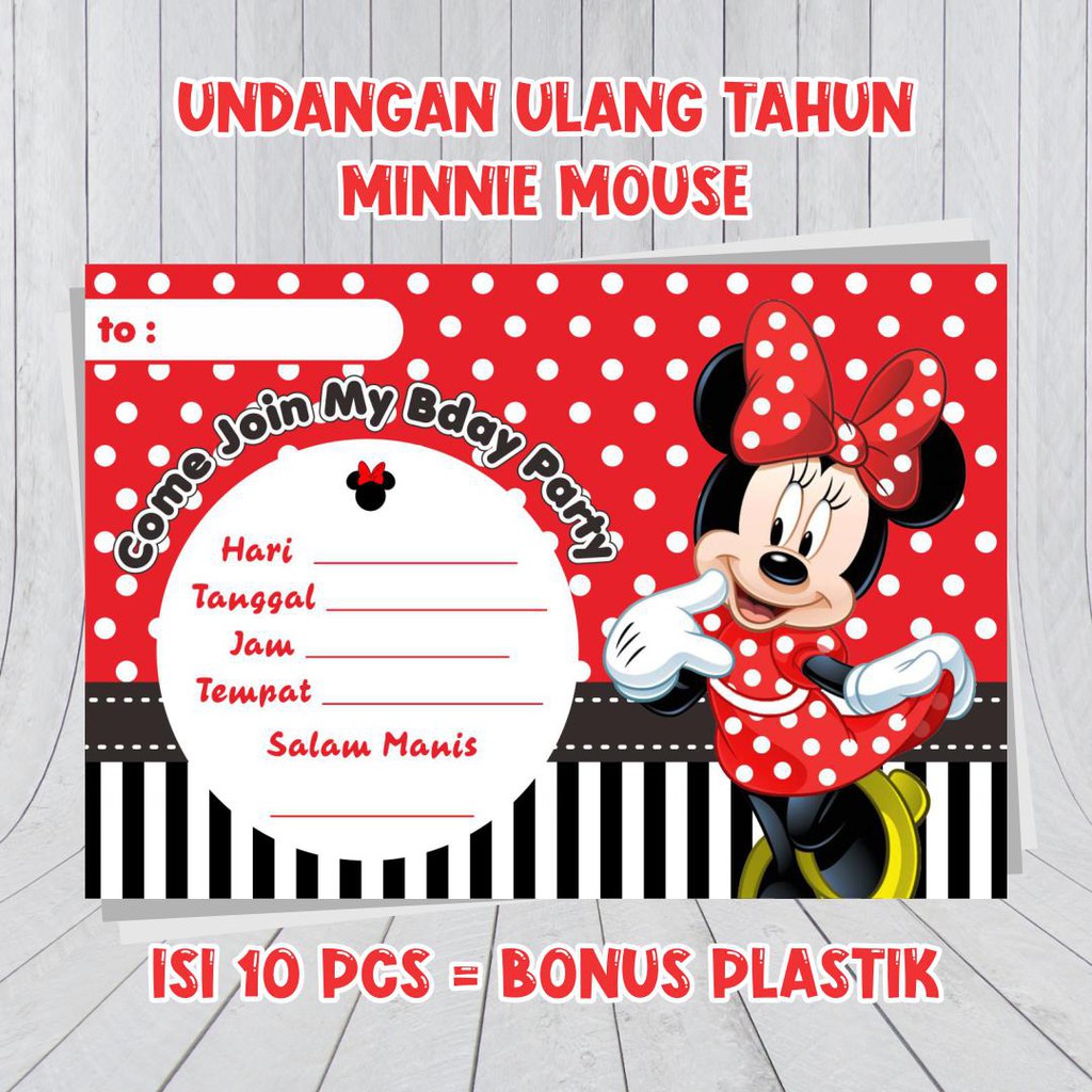 Detail Background Undangan Minnie Mouse Nomer 11