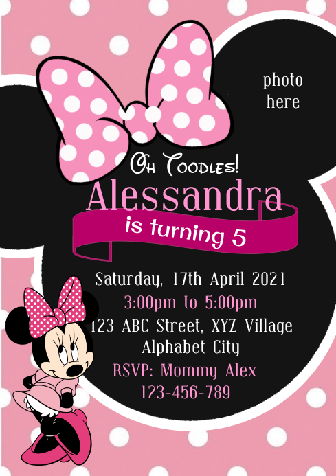 Detail Background Undangan Minnie Mouse Nomer 8