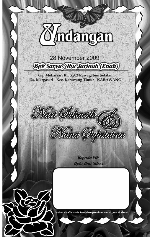 Detail Background Undangan Pernikahan Batik Hitam Putih Nomer 21