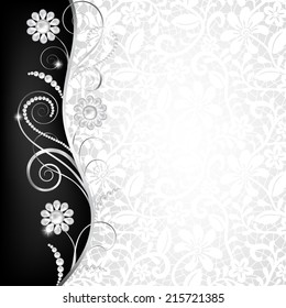 Detail Background Undangan Pernikahan Batik Hitam Putih Nomer 8