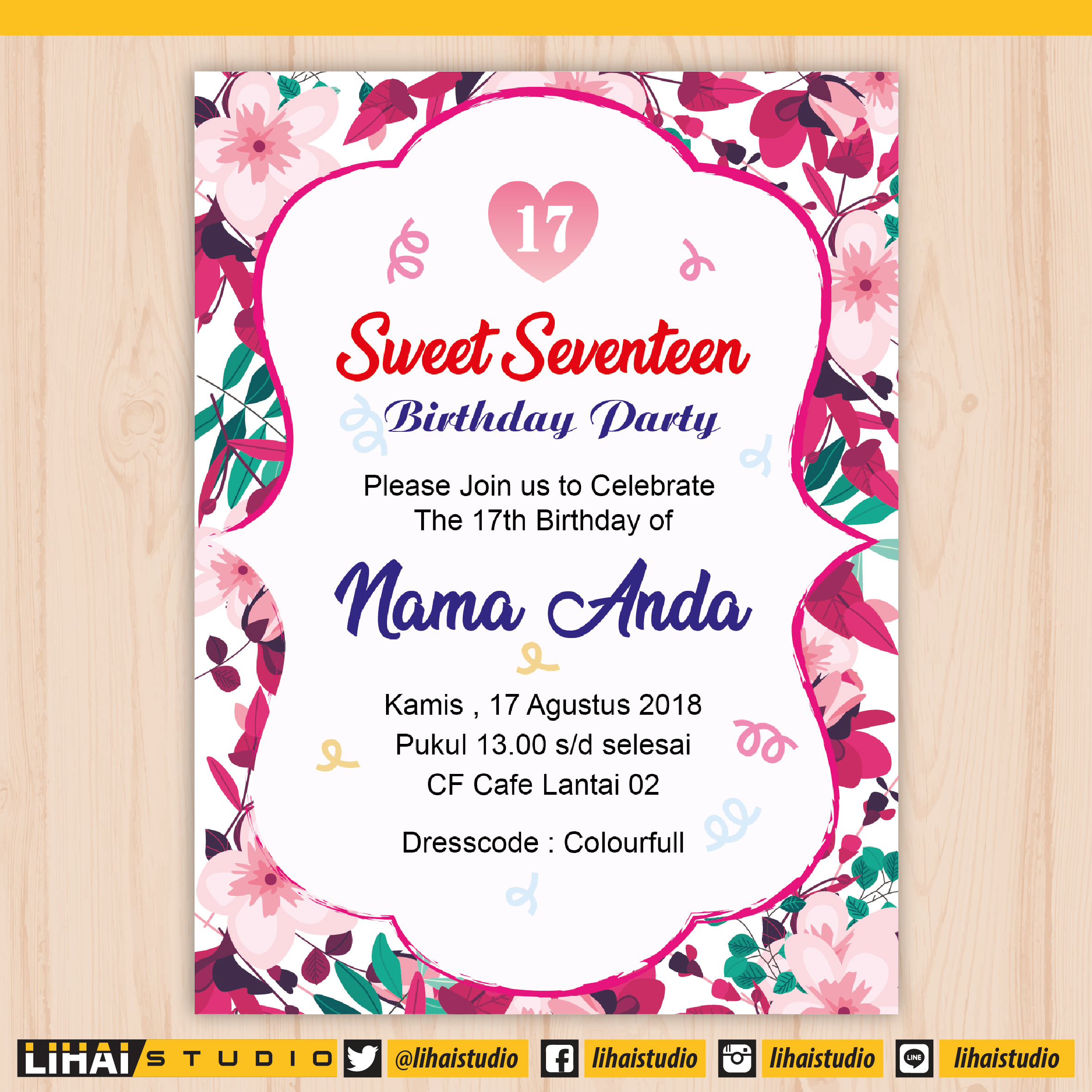 Detail Background Undangan Sweet Seventeen Nomer 41