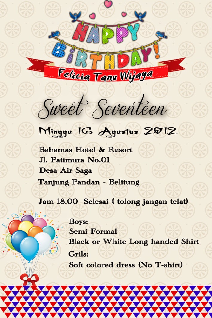 Detail Background Undangan Ulang Tahun Sweet Seventeen Nomer 36